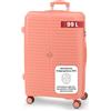 BERTOO Valigia Verona XXL 97L - Valigia rigida di grandi dimensioni 75x49x30 cm realizzata in polipropilene - 4 ruote, maniglia telescopica e lucchetto a combinazione - Colore pesca
