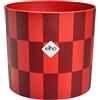 Elho xmas blocks & stripes 15cm vaso da fiori - Cranberry Red | Ø 14.8 x Alt. 13.6 cm | Regalo di Natale | Adatto per interni | Plastica riciclata al 100%