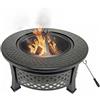 Relaxdays Braciere Relaxdays, Ø 55 cm, con parascintille, attizzatoio, acciaio, per giardino e terrazza, nero
