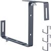 Relaxdays Supporti fioriere, Set 4, Regolabili, Senza forare, Metallo, Antracite