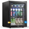 WIE Mini Frigo, Frigorifero Piccolo 48L, Frigo Vetrina con Porta in Vetro, Capacità 68 Lattine, Temperatura Regolabile, Illuminazione LED, Silenzioso - Per Casa, Ufficio, Bar