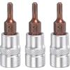 QUARKZMAN 3 Pezzi T15 Attacco Torx A Bussola 1/4 Argento Rosso | Metrico S2 E Acciaio CR-V, Bussola A Cricchetto Chiave Industriale Bits