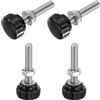 QUARKZMAN 4 Set Di Filettatura Metrica M8 x 45mm Maschio Per | Perno In Acciaio Inox 304, Testa In Plastica Da 25mm, Manopole A Coste Viti Mano, Con Dadi E Rondelle, Manopole A Coste