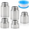 HZOUHONG 5 prolunghe per rubinetto, 1/2 pollici, prolunga per rubinetto 10/15/20/25/30 mm, prolunga in acciaio inox, raccordo filettato per rubinetti, valvole angolari, soffioni doccia