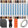 MOSTFUN Kit di riparazione con cera dura a 12 colori e raschietto, per parquet, laminato, pavimenti in vinile e mobili in legno, ripara graffi, crepe e fori