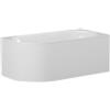 Vente-unique-Vasca angolare scanalata 200 litri 150 x 75 x 58 cm Bianco opaco Acrilico Angolo a destra - BARBORI