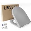 LUVETT D140 Copriwater, Sedile WC, Forma D Grigio Manhattan, Tavoletta WC | Meccanismo di chiusura ammortizzata removibile, adatto a piastrelle in ceramica di dimensioni 43,8 x 36,4 cm.