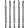 QUARKZMAN 5pz Punte Avvitatore Magnetica a Doppia Estremità 6mm PH2/SL6 | Asta S2 Acciaio, Lunghezza 100mm, 1/4 Esagonale, Phillips Croce Scanalata Piatto Avvitatore Bit