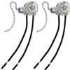 ECSiNG 2 interruttori a catena di ricambio JX42B modello Pull Chain Cord Switch Accessori per lampade da parete Ventilatore a soffitto Ventilatore da parete Lampade da tavolo Argento