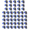 HAXIHA 50 Pezzi 6mm 90 Gradi Gomito Spingere in Collegare Raccordo Pneumatico,Kit Raccordi Pneumatici 6mm OD a Pressione-Aria Compressa,2 Way Raccordo Pneumatico per Connessione Rapida(PV6) blu