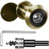 SynHHergyx Spioncino grandangolare da 200° con frangivista, Ø 16 mm, lenti ottiche in vetro con trapano, lunghezza regolabile, per porte spesse 35-60 mm (bronzo)