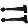 Brass & Metal B&M - Cerniere a T per porta in ghisa nera, 30,5 cm (coppia)