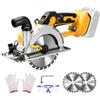 Roadtime Sega Circolare a Batteria 150 mm per Dewalt 20V (senza Batteria) | 6000 rpm, Sega Circolare Brushless, 3 Velocità, Smusso 45°, Taglio 56 mm, Display Digitale, 2 Lame, Guanti