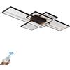 HYKISS LED Lampada Da Soffitto Moderno 3000K-6000K Dimmerabile Plafoniera Rettangolo Metallo Acrilico Luce Soggiorno Camera Da Letto Cucina Ufficio Illuminazione,Con Telecomando,105 * 60 * 9cm/88W