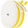 YANKUIRUI Nastro Sigillante Guarnizione 12mmx6mm/8m Profilo autoadesivo di spogliatura per Porte Finestre Nastro Adesivo in Schiuma Guarnizione in Gomma Contro, Bianco
