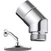 afhgdjr Estensione soffione doccia, adattatore 135 gradi, 1/2 pollici, adattatore tubo doccia, angolo di 45 gradi, prolunga tubo doccia per docce, colore argento