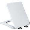 Wttfc Sedile WC Rettangolare, 45x35.5cm Copriwater Universali Quadrata, Tavoletta WC Chiusura Ammortizzata, Rapido Montaggio, Sgancio Rapido, Facile da Pulire, Coperchio WC in PP, Bianco
