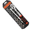 Generico SET 13 CHIAVI A BUSSOLA DA 1/2 PROFILO ESAGONALE CON CRICCHETTO REVERSIBILE A 72 DENTI - PROLUNGA E SNODO IN ACCIAIO CHROME VANADIUM S2