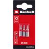 Einhell Accessories Einhell 3 pezzi inserti Basic, 25 mm, H2,5 | Acciaio CrV | avvitatura precisa | controllo ottimale | attacco E 6.3