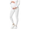 Be Mammy Leggings Premaman Lunghi in Cotone BE20-230 | Vita alta morbida, tessuto elasticizzato e vestibilità aderente per gravidanza, casa e uso quotidiano