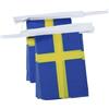 AZ FLAG Festone Svezia 4 m 20 bandiere Poliestere Leggero 15x10 cm | Uso interno ed esterno ghirlanda di bandiere svedese Sverige bandiere cucite su nastro rinforzato
