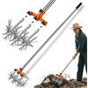 BORDRISE Coltivatore Rotante, Coltivatore da Giardino in Acciaio Inossidabile con Manico Estensibile lungo 173 cm Coltivatores a Stella da Giardino con Denti Rimovibili per la Miscelazione del Terreno
