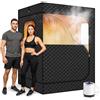 Generic Tenda portatile di sauna del vapore di 2 persone con i piroscafi doppi | Tenda 71 x 48 pollici con 2 sedie, controllo 40-65 °C, timer 15-60 minuti, telecomandi e telaio pieghevole