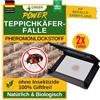 GREEN GUARDIA Trappola per scarabeo con feromone - 2 trappole per coleotteri - ecologiche per combattere i pesci d'argento, senza sostanze chimiche con superfici adesive intercambiabili, atossiche e inodore