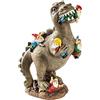 Tuzsocr Statua di nano da giardino, 30/15 cm, statuetta decorativa da giardino con dinosauro, statua di gnome, decorazione da giardino, prato (15 cm)
