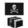 Kiuiom Bandiera Pirate Stick,Bandiera Dei Pirati Piccola (14 X 21 cm),30PC | Mini Bandiera Portatile con Asta Solida Bianca da 12 Bandierina con Motivo Dei Pirati per Compleanni Feste di Carnevale