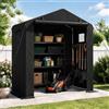 RELAX4LIFE Tenda per Bicicletta da Esterno, 190 x 95 x 194 cm, Nero | Garage Moto per Esterno con Finestre Traspiranti e Porta Avvolgibile, Casette da Giardino per Bicicletta