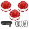 Dgwangge Confezione da 3 bobine di filo di ricambio + 1 copertura della bobina + 1 molla per decespugliatore Einhell, compatibili con GE-CT 36/30 Li E, Agillo 36/255 BL, Agillo 18/200, ricambio per 3405096