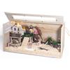 MIDOUAUTOUK Gabbia per criceti, gabbia in legno trasparente per criceti, grandi e piccoli, con tetto in acrilico apribile, per cincillà, lucertole, gerbilli, criceti nani siriani (80 x 40 x 40 cm)