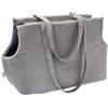 Ferribiella Borsa Trasportino per Cani e Gatti, Grigio, con Guinzaglio di Sicurezza e Cuscino Estraibile, 40x32x20 cm, Tessuto Intrecciato, Modello Everyday