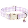 Unique style paws Collare per cani di taglia piccola, stile unico, motivo scozzese, viola, con fibbia in plastica leggera e robusta, collare regolabile per cuccioli di taglia piccola, media e grande