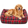 EMPAWRIUM Cuccia Ortopedica per Cani e Gatti - Cuscino Imbottito per Animali - Lettino Morbido e Antiscivolo - Divanetto da Interno per Cuccioli di Taglia Piccola e Media - Lavabile (Scozzese, 90x75 cm)