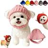 Generic Berretto elastico in maglia morbida per animali domestici, berretto per cani in maglia di lana con paraorecchie, caldo cappello invernale per animali domestici con fori per le orecchie, morbido e
