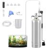 Ayolofei Generatore di CO2 per acquari, set completo da 2 litri con diffusore in acciaio inox, valvola magnetica, manometro di precisione, tubo dell'aria da 2 m, ventose, imbuto, misurino per acquario e
