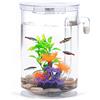 Oltraman Betta Fish Tank 360 Acquario con Luce a LED, 1 Gallone Ciotola Pesce Piccolo Kit Acquario di Pesci Beta Self Cleaning