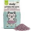 MOLY Sabbia per gatti ecologica di mais e bambù aroma lavanda 2,8 kg / 6,8 l | Sabbia ecologica tipo Tofu | Controllo naturale degli odori | Letto vegetale biodegradabile e assorbente