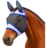 Lukery Maschera Antimosche per Cavallo con Paraorecchie | Maschera Cavallo Elastica Traspirante con Rete Occhi 3D e Protezione Solare, per Pascolo e Scuderia