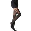 Gi&Gi Collant Donna con Design a Cuore, Calze Eleganti in Nylon, Nero, Motivo Mock Over-Knee
