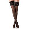Gi&Gi Calze Autoreggenti Donna, Ventagli con Pizzo, Piedi Invisibili, 20 Denari, Nero, Naturale