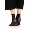 Gi&Gi Calzini Fantasia per Donna alla Moda con Zebrato, Fiore, Pois, Rombi Extra Comfort Buona Qualità Made in Italy, Nero, Taglia Unica