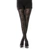Gi&Gi Collant in Retina 40 Denari da Donna con Tassello in Cotone, Filato Eco-Sostenibile, Disegno Ispirato alle Fantasie Fiori N1612