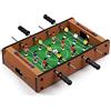 BAKAJI Calcio Balilla Biliardino da Tavolo in Legno MDF con Base Antiscivolo e Stecche Cromate, Giocattoli da Tavola di Gruppo con Giocatori e Barre Segna Punti, Porte Integrate, 51 x 31 x 10 cm
