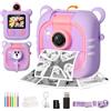 ARNSSIEN Macchina Fotografica Bambini,2.4" Stampa Istantanea con 180° Flip | 1080P Fotocamera Istantanea per bambini 2.4", 3 Rotoli di Carta，Regalo per bambini e bambine 3-12 anni,Compleanno/Festivit,M2