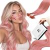 RUNATURE Extension Capelli Veri Cheratina Rosa 35cm 25 Ciocche 20g #Pink | Extension Capelli Veri Cheratina Rosa Capelli Veri Remy,Dritto,Lisci,Fusione A Caldo