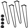 BAKAJI Set 4 Gambe da Tavolo Altezza 71 cm in Metallo Piedi per Tavolo da Pranzo Scrivania e Mobili con Piedini Antiscivolo Design Moderno Industriale Colore Nero Kit Montaggio Incluso