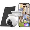 EZVIZ CB8 Pro Kit 4K Telecamera WiFi Esterno Senza Fili con Pannello Solare | PTZ 360°, Rilevamento di Persone/Veicoli con Tracciamento Automatico, Modalità AOV, Audio Bidirezionale, Difesa Attiva, IP65